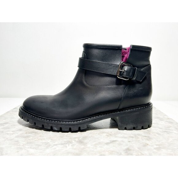 Fendi Women's Shearling Fur Lining Moto Ankle Boots in Black - Sz 40 (9.5) - Picture 3 of 10